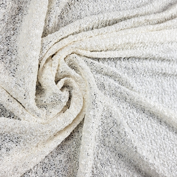 Bridal Ivory Lace Fabric by the yard - 60" Wide - Semi Sheer - Picture 1 of 6